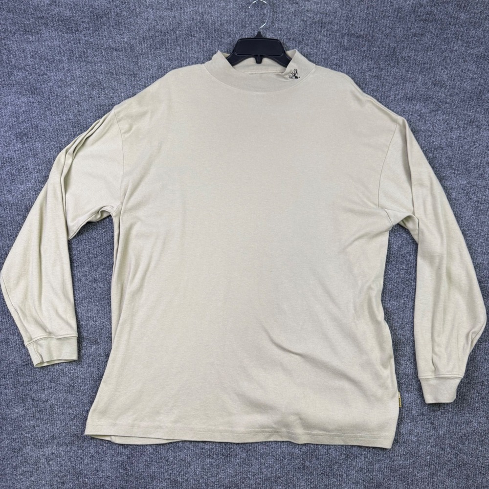 Shadow Camo/Kings Mens 2XL Mock Neck Long Sleeve Tan Khaki Deer Antler Logo